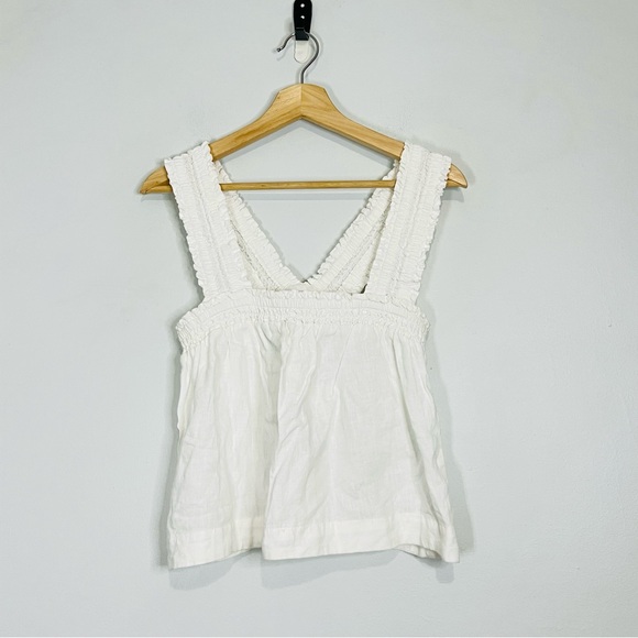 NWT EVERLANE the smocked linen cami white size s - Picture 2 of 7